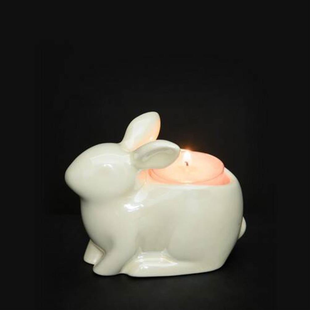 Yankee Candle Pearlescent Crackle Bunny Tea Light Holder Extra Image 1